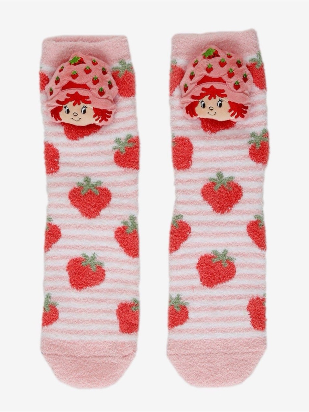 Strawberry Shortcake Plush Fuzzy Slipper Socks - New